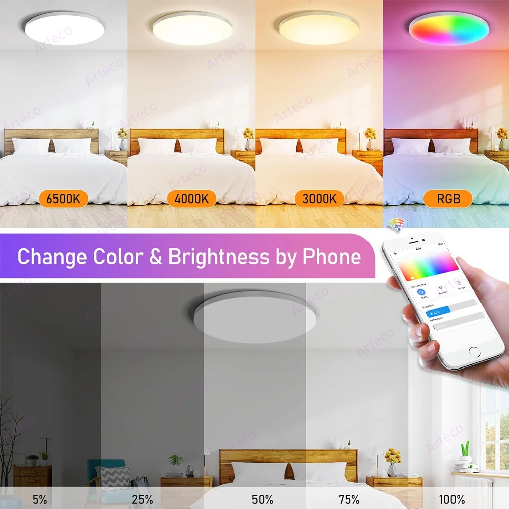 EWelink Zigbee Smart Ceiling Light 24W Zigbee Led Ceiling Lamp RGBCW Led Ceilings Lights Alexa Smart Lamp For Room Yandex Alice led ceiling light ceiling light