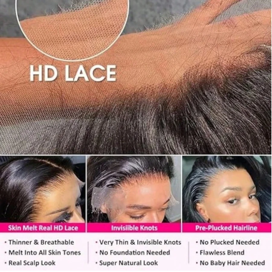 200% Density 13x4 Lace Front Wigs Body wave HD Lace Front Wigs Human Hair Pre Plucked Brazilian Human Wig Hair Wigs for Women 5