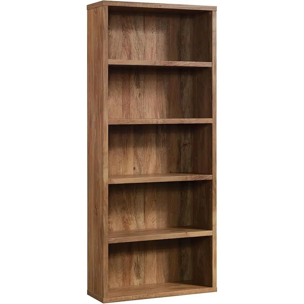 5-Shelf Adjustable Wood Bookcase Storage Shelf Sindoori Mango Finish Durable Lightweight Engineered Wood Living Room Furniture 2