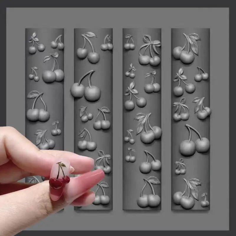 3D 장미 꽃 나비 실리콘 네일 몰드 체리 디자인 DIY 매니큐어 쥬얼리 공예 네일 아트 장식 도구