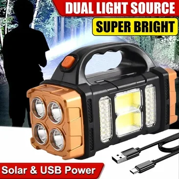 Portable USB Rechargeable Solar LED Flashlight 1