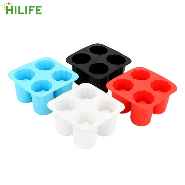 4 Grids Ice Cup Mold Silicone Ice Cube Tray Ice Mould Ice Shot