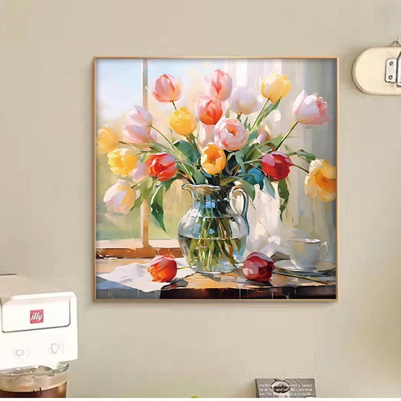 

Новая и Удобная Вышивка цветущими цветами, чистая ручная вышивка крестом, готовый продукт, простой и современный