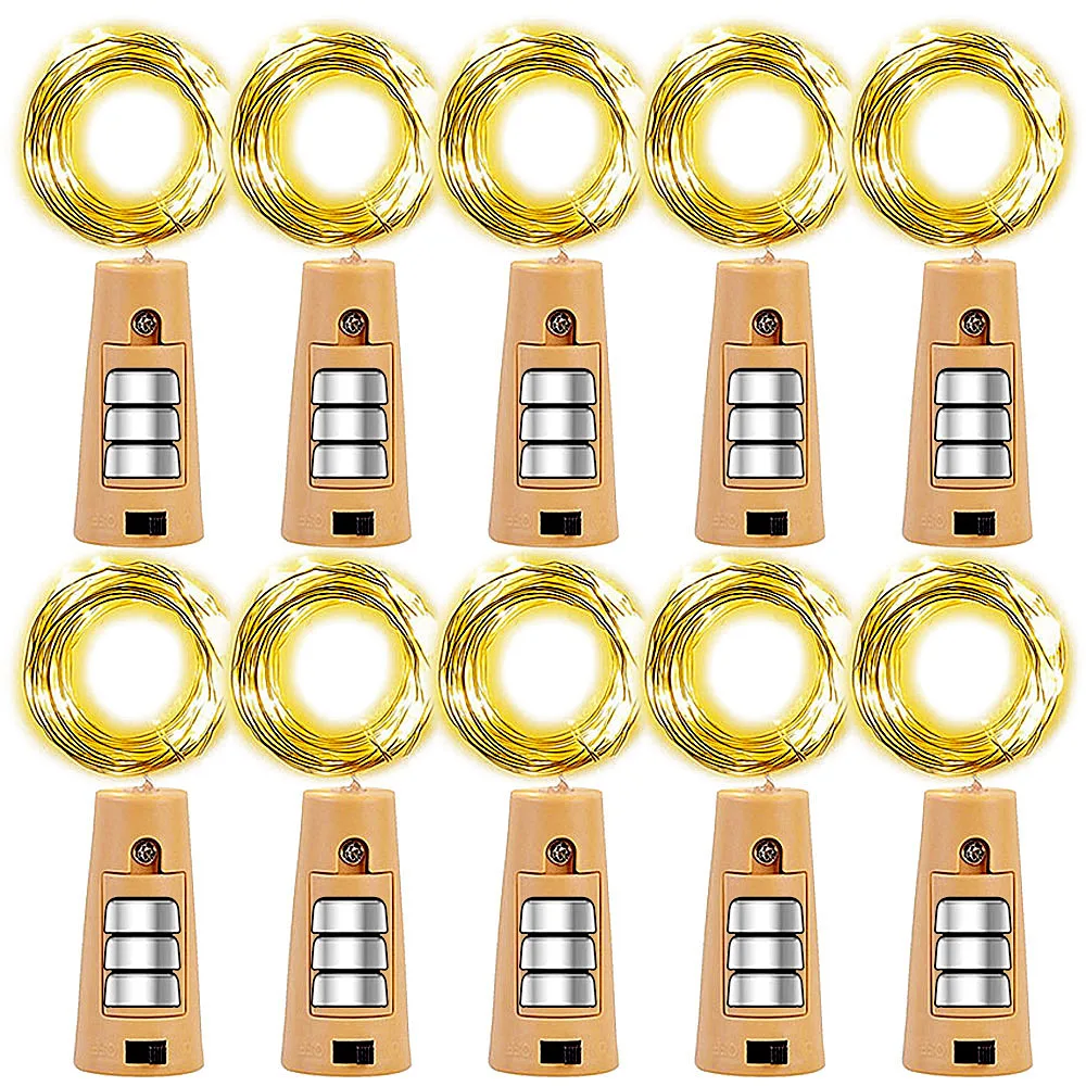 10 PCS Battery powered wine bottle lights led fairy lights decorative lights Wine cork bottle light 30LED Fairy light bar birthday party bottle stopper bar