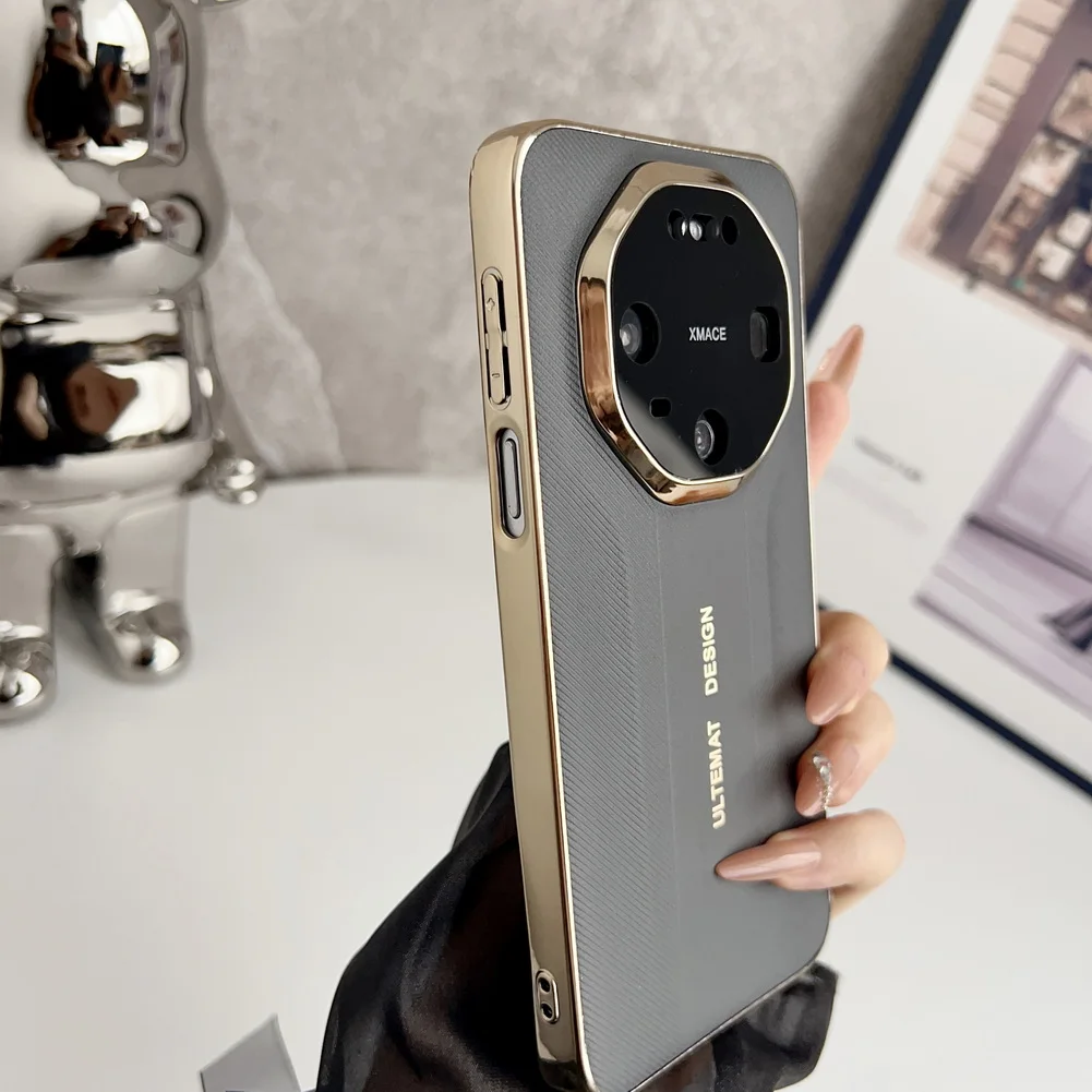 Gold-Plated Leather Frame Business Style Case