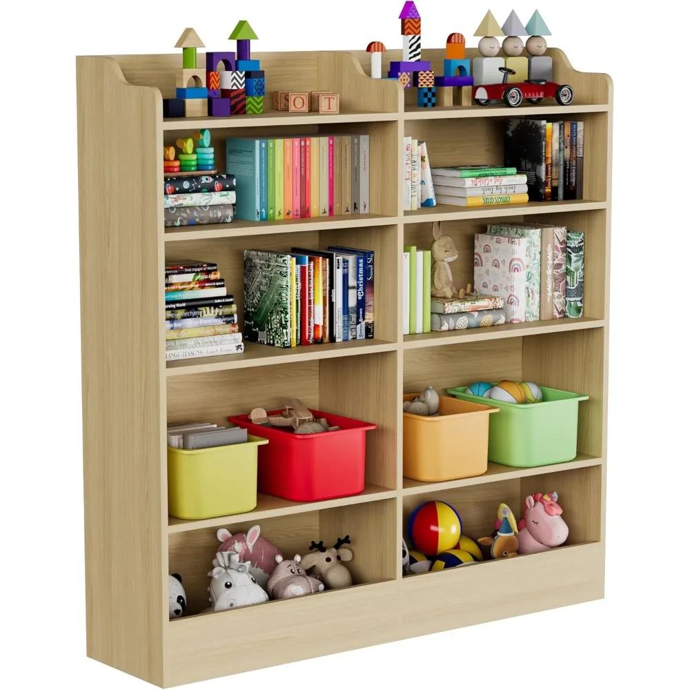 Kids Bookshelf, 10 Cubbies Kids Toy Storage Organizer,Toddler Bookcase Storage Cabinet for Playroom, Bedroom 6