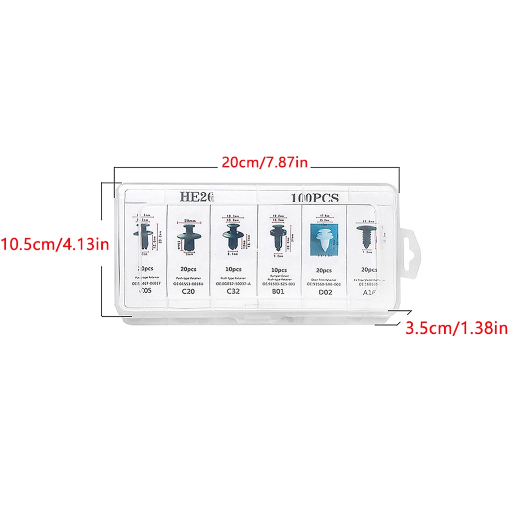Car fastener clips 100pcs Auto Fastener Clip Car Fender Push Retainer Pin Rivet Bumper for Door Trim Panel Retainer Box/Bag Package