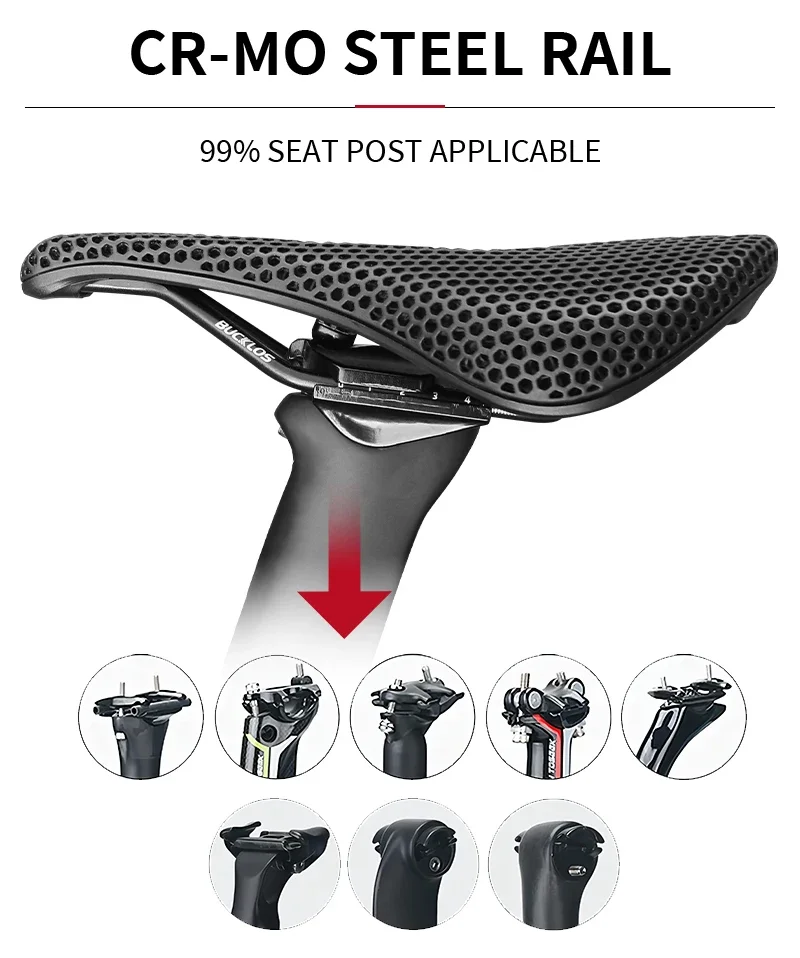3D Printed Road Bike Saddle CARBON/Nylon Ultralight MTB Short Nose Seat Hollow P