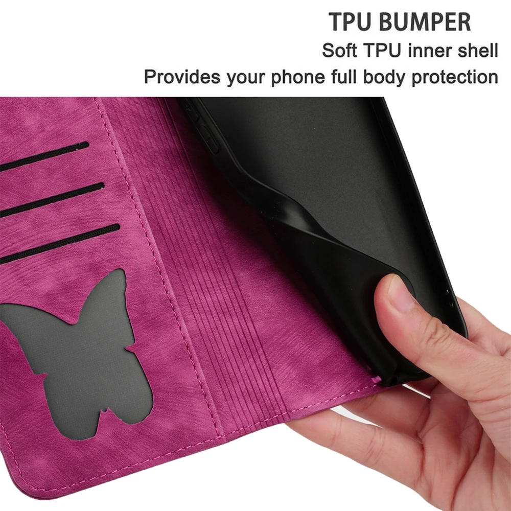 Cute Cat PU Leather Wallet Phone Case - Stylish Flip Back Cover