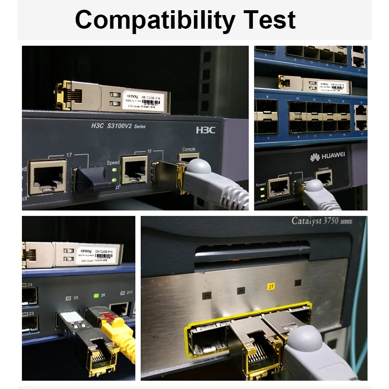 Fiber Optic Transceiver 2.5G 10G RJ45 Copper SFP Module 2.5GBase-Tx Ethernet Fiber Optic FTTH Compatible With Cisco/Mikrotik Switch 100m