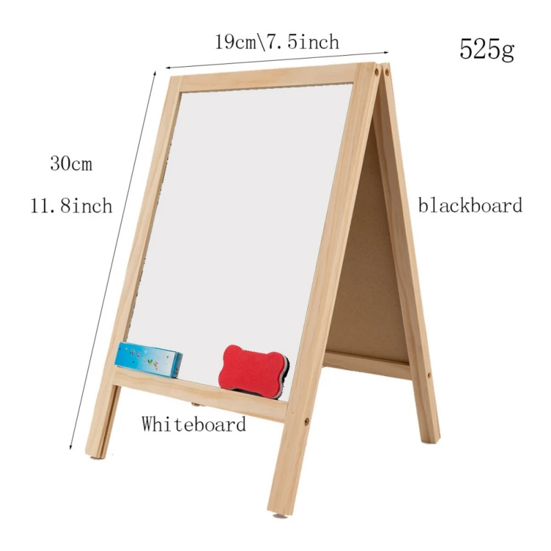 Wooden Double-Sided Foldable Easel Blackboard and magnetic white board 1