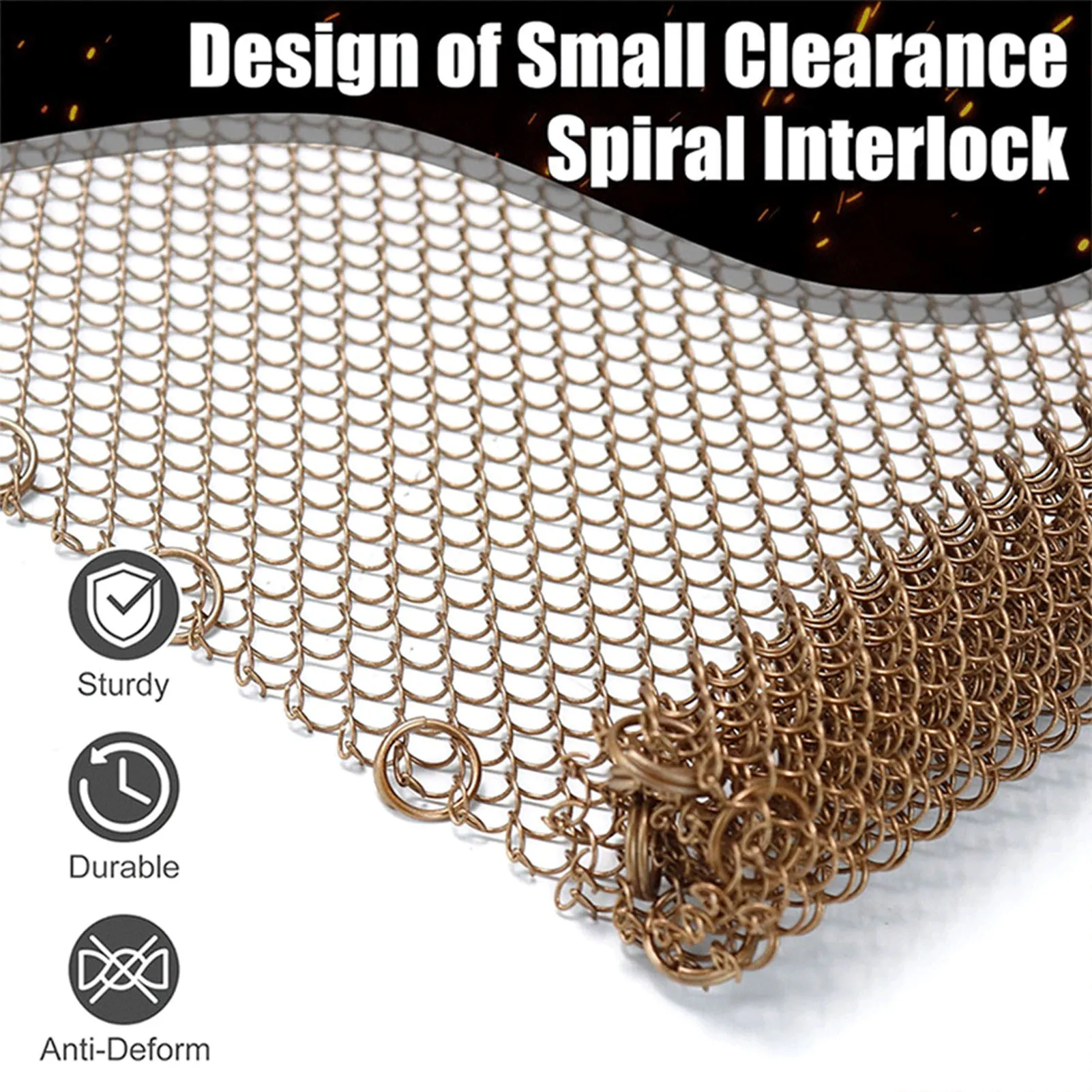 Fireplace Safety Screens High Temperature Resistant Mesh Door with Fine Grids Suitable for Home Wood Burning Fireplaces Safety