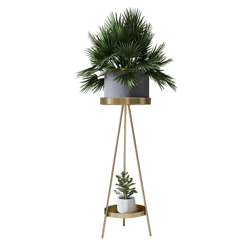 Light Luxury Metal Flower Rack-Modern Floor-Standing Plant Stand, Eco-Friendly Fashion Shelf, Living Room Green Rose Decor