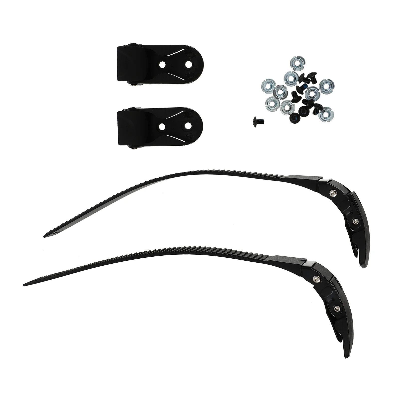 2 Black Adjustable Roller Skates Straps Durable Pvc Screws Stable Fix Length Skating Buckles Flashing Roller Skateboard