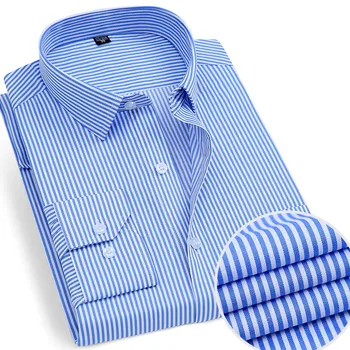 Camicia elegante da lavoro da uomo a maniche lunghe autunno primavera moda solido casual formale bianco lavoro ufficio semplice marchio di base uomo vestire 1