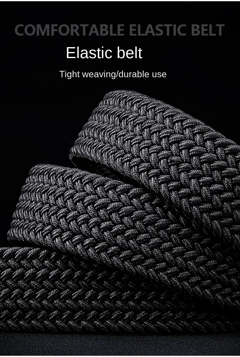 Herrengürtel, geflochtener elastischer Gürtel für Herren, dehnbarer, gewebter Canvas-Modegürtel für vielseitige Jeans und Hosen – Detail 7
