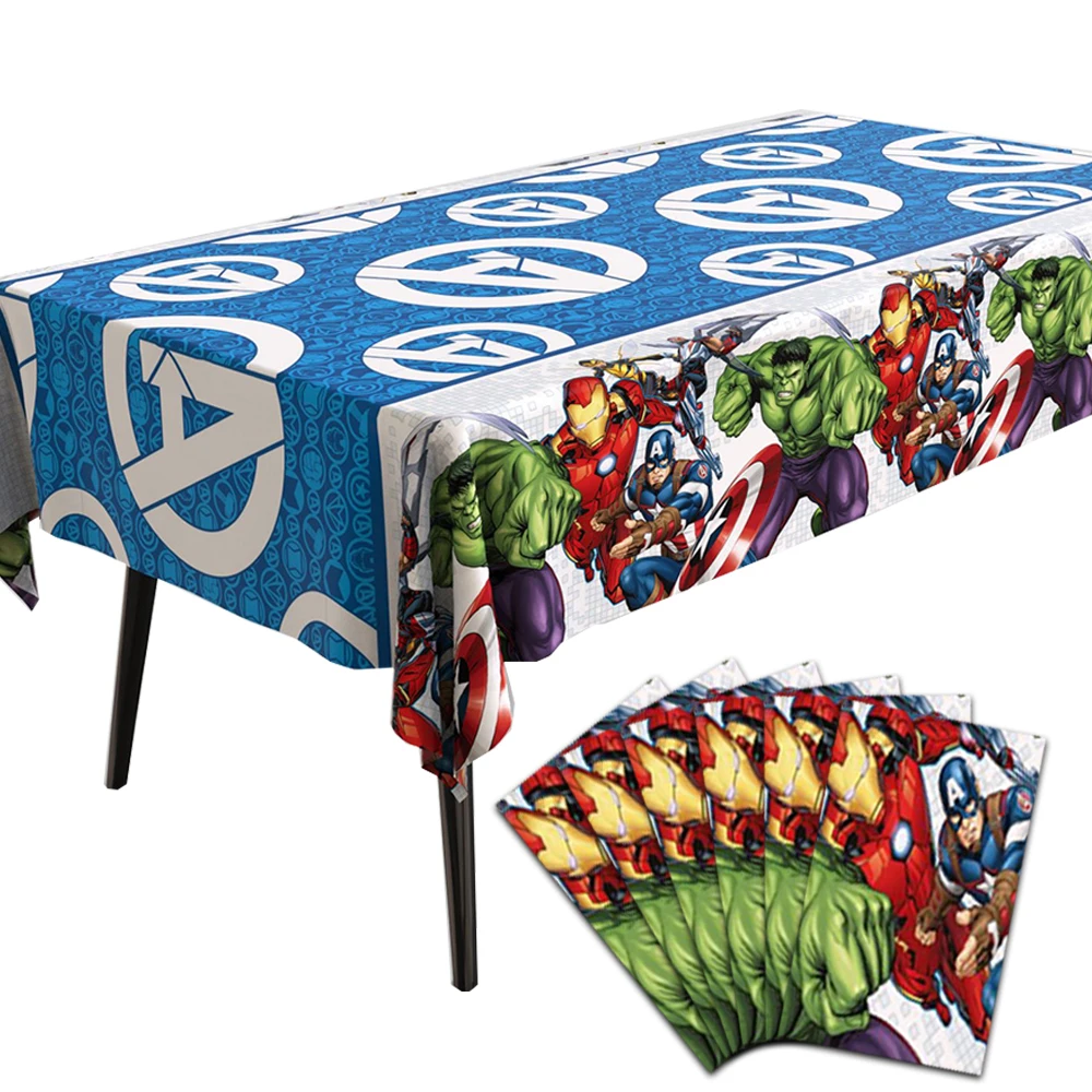 New The Avengers Tablecloth Decorations Superohero Avengers Theme Party Disposable Table Cover for Kids Birthday Party Favors