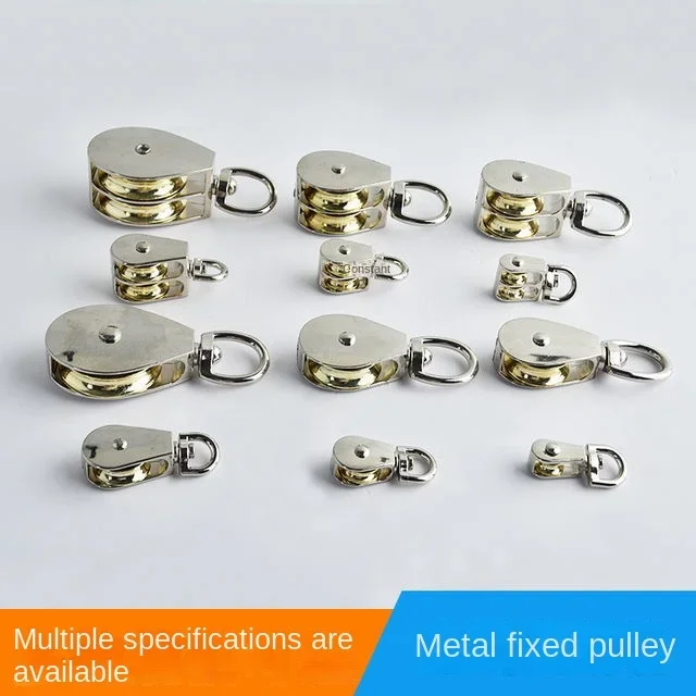 DIY Mini Metal Sheave Zinc Alloy Fixed Pulley Crown Block And Tackle Lifting Wheel Single/Double Pulley