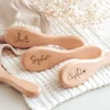 Personalized Baby Hairbrushes Engrave Infant Name Wooden Newborn Hair Brush Comb Birth/Baptism/Birthday Baby Shower Gifts 1