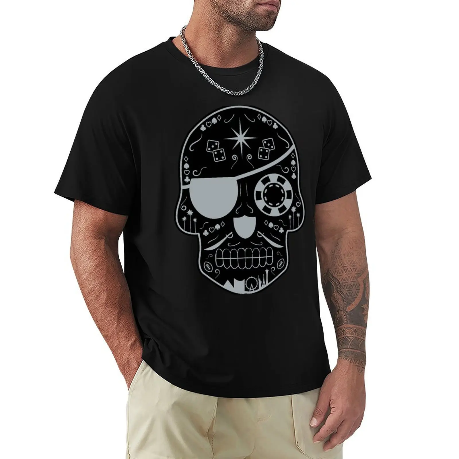 

Las Vegas Football Sugar Skull T-Shirt plus size tops anime clothes for a boy tops plain t shirts men