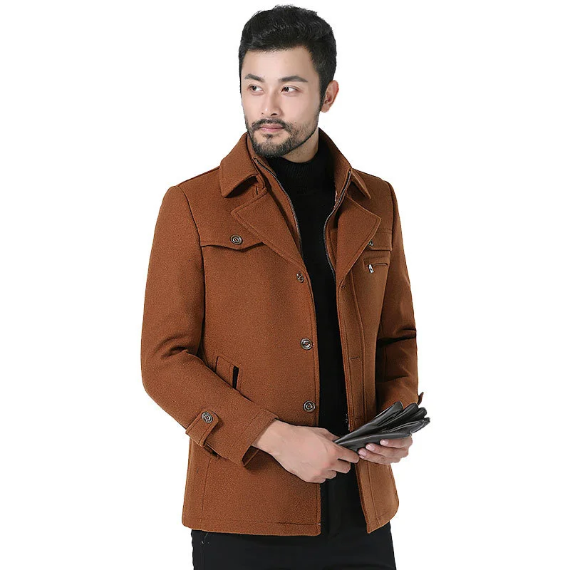 

Woolen Winter Coat Warm Mens Overcoat Casual Windbreaker Men Wool Blend Masculine Jacket Spring Autumn Wool Coat For Men