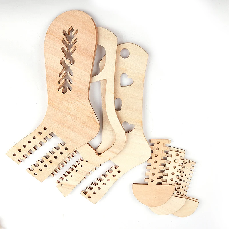 Wooden Sock Blocker Stretchers Stocking Display Weave Yarn Handicrafts Gift For Knitters Handmade Hand Knitting Mold Tool 2Pcs diy knitting kit