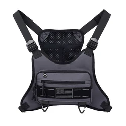 Tactical Urban Chest Bag for Men - Versatile Streetwear Vest Backpack with Buckle (Grey)