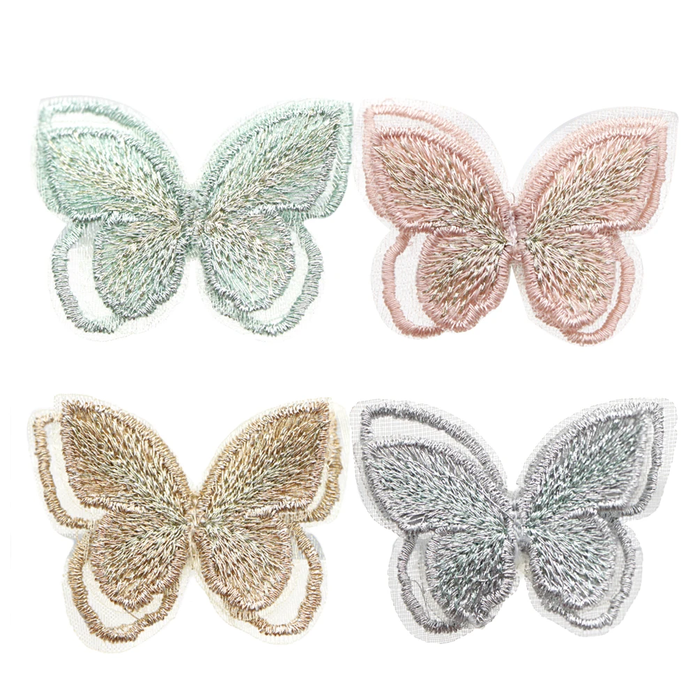 10 Pcs Butterfly Flower Non-woven Patch Hair Accessories Headdress Headband Decoration DIY Hair Bow