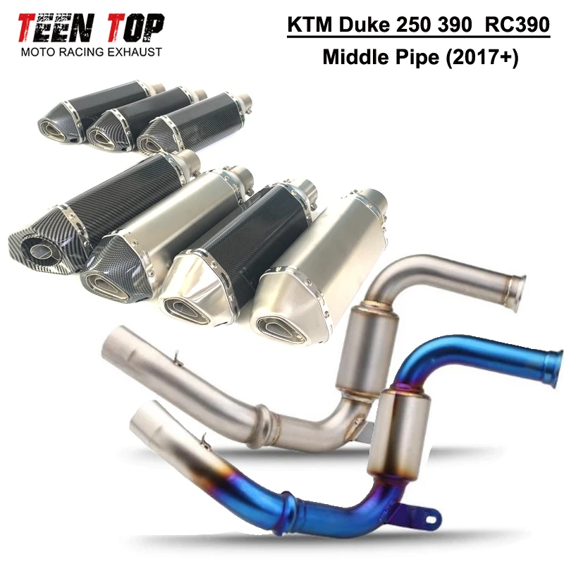 

For KTM Duke 250 390 RC390 Exhaust Muffler 2017-2022 Year 51mm Exhaust Motorcycle Duke390 Elbow Escape Moto AK Exhaust Pitbike