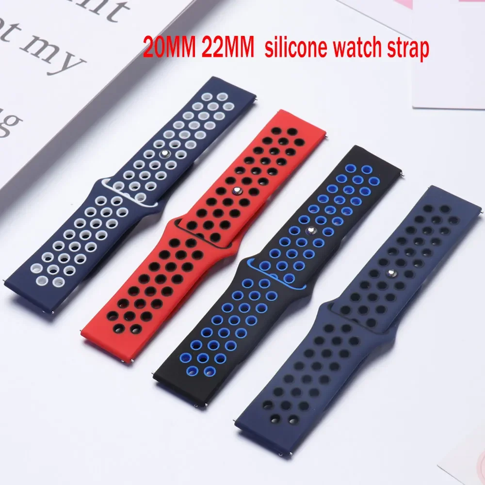 Enhanced Sports Silicone Strap, 22mm, Versatile Wristband Bracelet