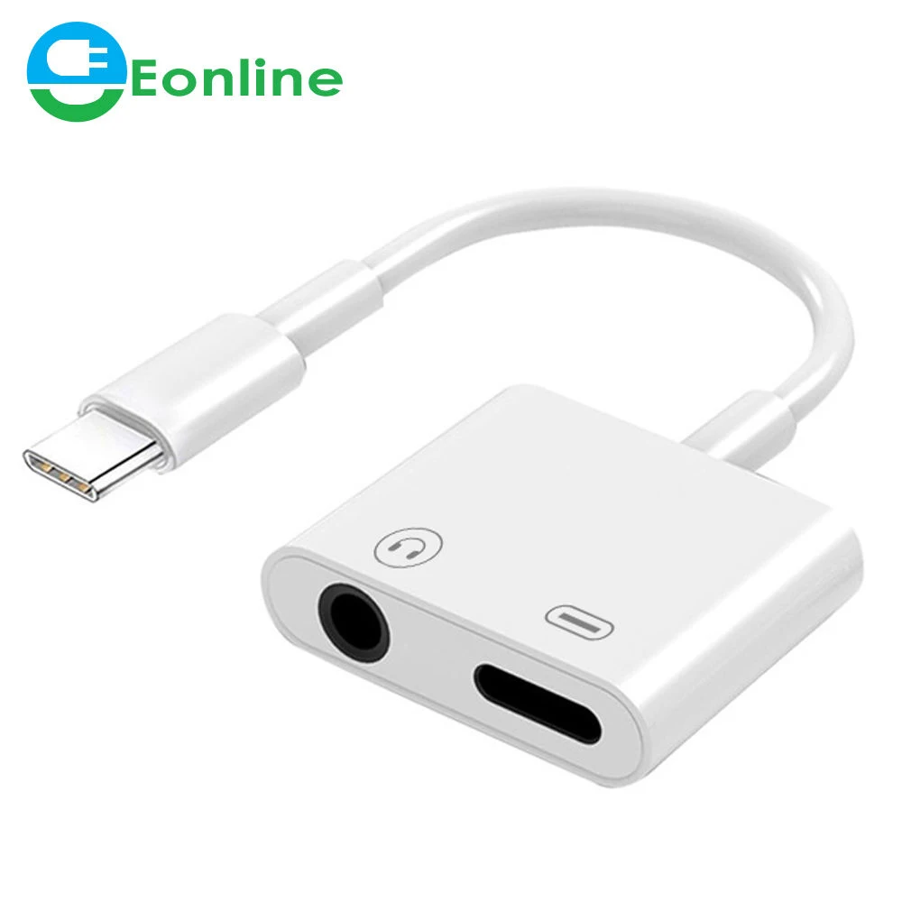 

EONLINE 3D 2 в 1 Тип C до 3,5 мм Тип C к USB C для Huawei Mate 20 Pro Lite адаптер для телефона зарядное устройство 3,5 мм разъем для наушников