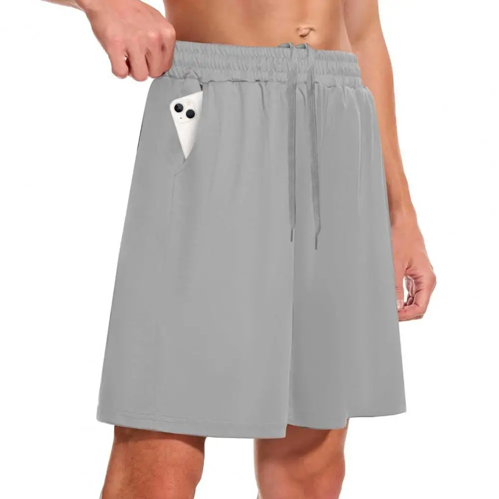 Description Picture 6 of itemMen Running Shorts Men Versatile Shorts Men's Summer Beach Shorts with Elastic Waistband Pockets for Fitness Running Solid Color
