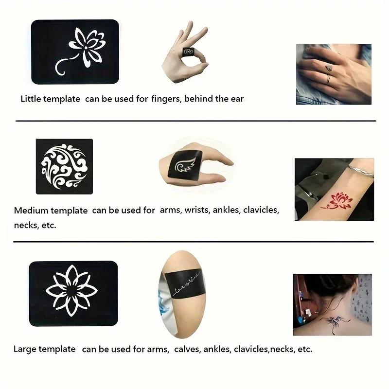 Resuable Henna Tattoo Stencil Kit Cat Heart Unicon Glitter Tattoo Stencil for Kids Girls Boys Airbrush Schablone 5-99pcs henna tattoo stencils