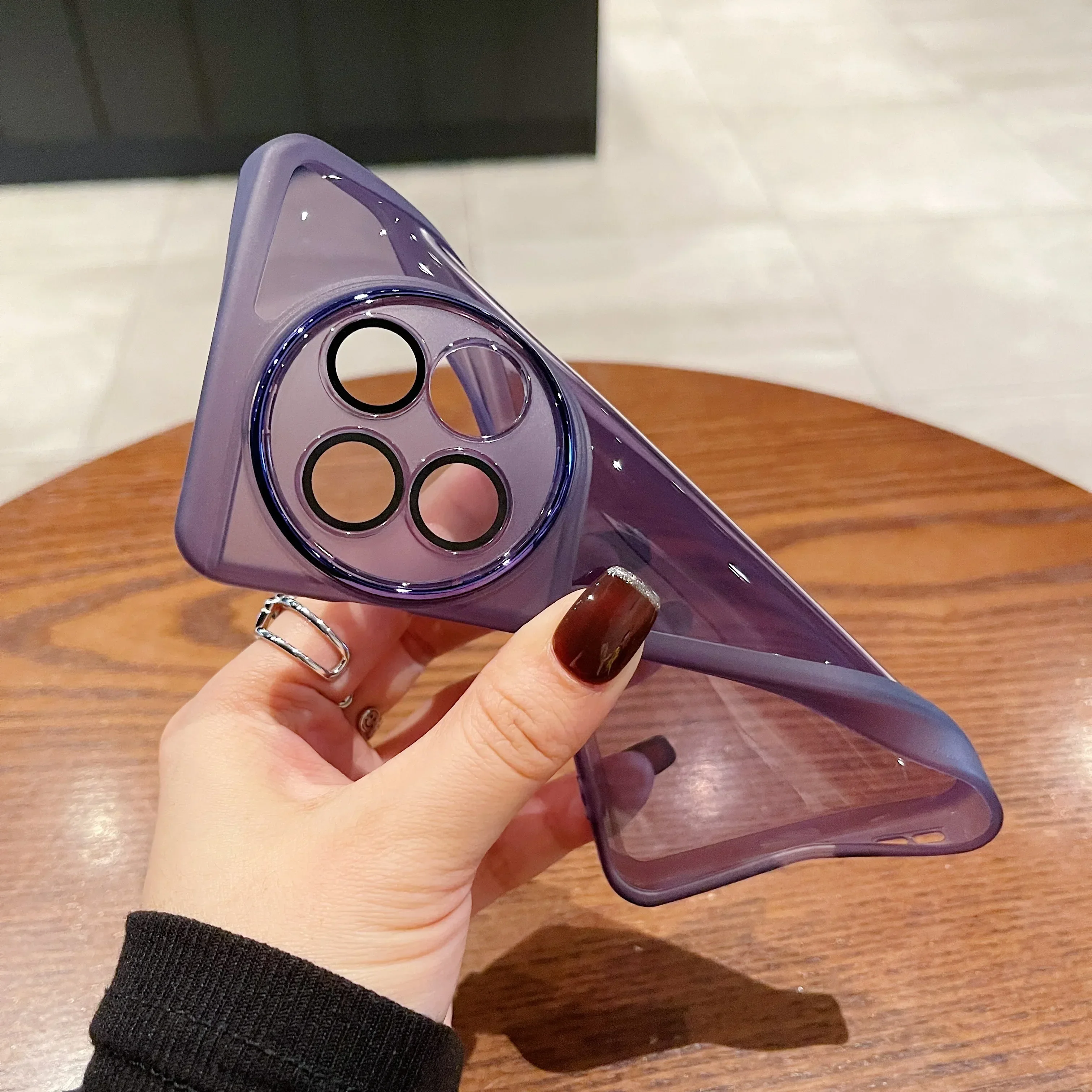 Soft Silicone Translucent Back Cover with Lens Film and Case