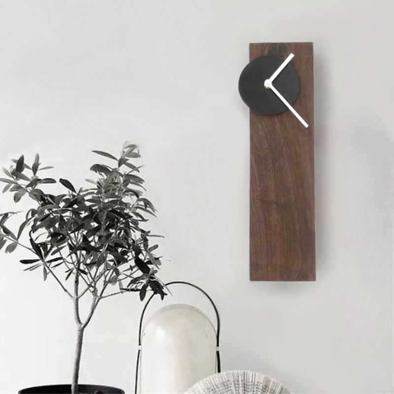 

Nordic Unique Wall Clocks Wood Stylish Cute Aesthetic Clock Wall Background Rectangle Classic Industrial Horloge Home Design