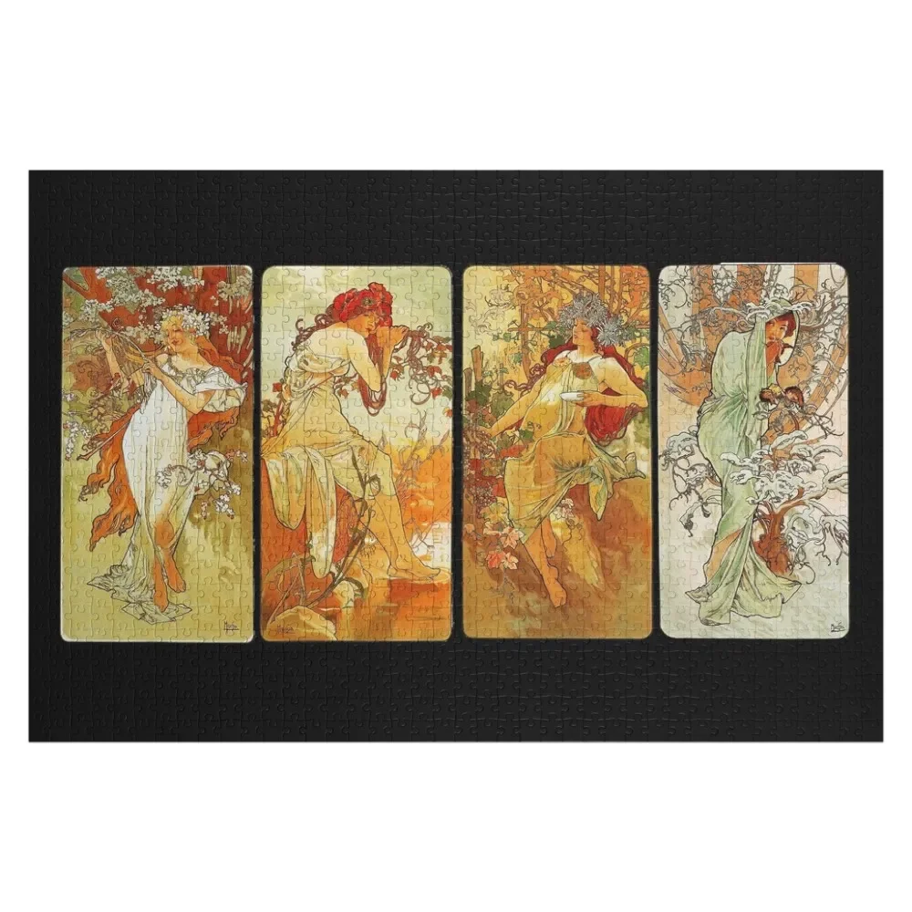 

Alphonse Mucha vintage Jigsaw Puzzle Custom With Photo Wood Animals Custom Wooden Name Puzzle