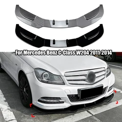 Car Front Bumper Lip Splitter Spoiler Diffuser Body KitsFor Mercedes Benz C-Class W204 2011-2014 Bumper Guard Protector