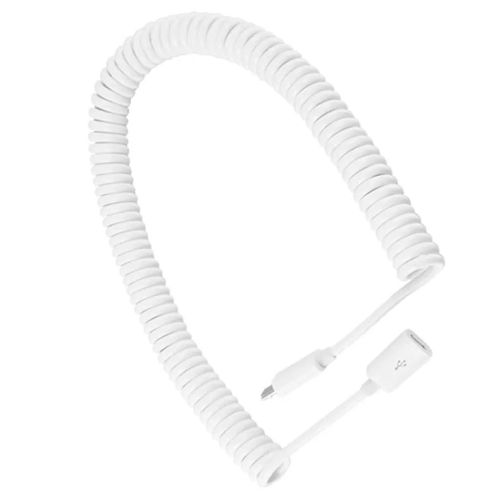 1m/3m USB 2.0 코일 마이크로 USB 남성 - 마이크로 USB 여성 확장 충전 나선형 케이블 코드