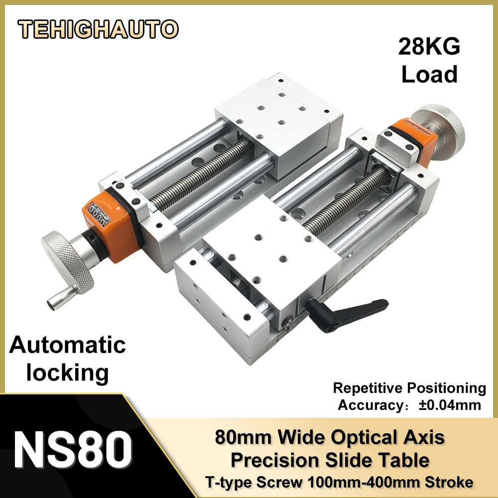 คู่มือดิจิตอลจอแสดงผลแถบเหล็กตารางเลื่อน 80 มม.กว้าง Linear Rail โมดูล T-type Linear Actuator สกรูโมดูลแกน Z 1