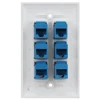 6 Ethernet Wall Plate 6 Port,Ethernet Wall Plate Female-Female Removable Compatible with Cat7/6/6E/5/5E 5