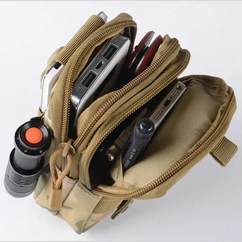 1PC Camouflage Waist Pack Outdoor Multi-function Sports Running Bag Waterproof Mobile Phone Bag Camping Magazine Pouch