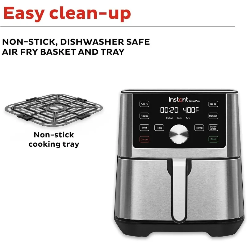 Instant Vortex Plus 6QT XL Air Fryer, 6-in-1, Broils,Dehydrates,Crisps,Roasts,Reheats, Bakes for Quick Meals,100+ In-App Recipes 5