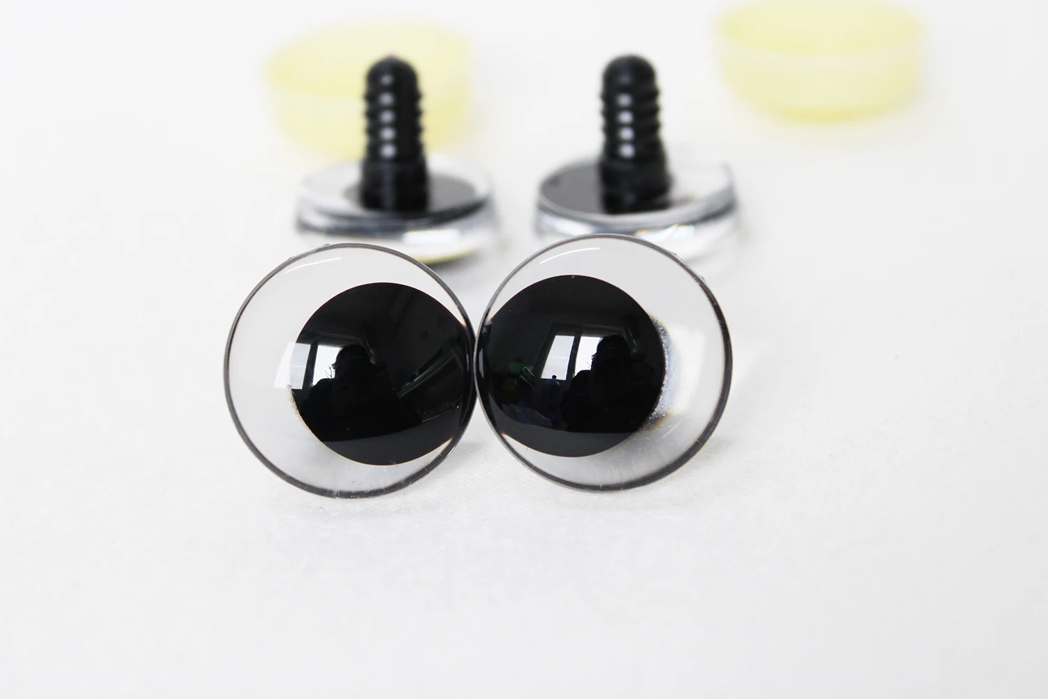 20pcs  NEW  12mm 14 16 18 20 25 30mm  3D Comical round Clear white black red pupiltoy  eyes strange eyes with hard washer