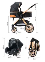 Nouvelle poussette bébé 3 en 1 poussette multifonctionnelle facile à plier voyage Portable landau siège de sécurité norme ue 7
