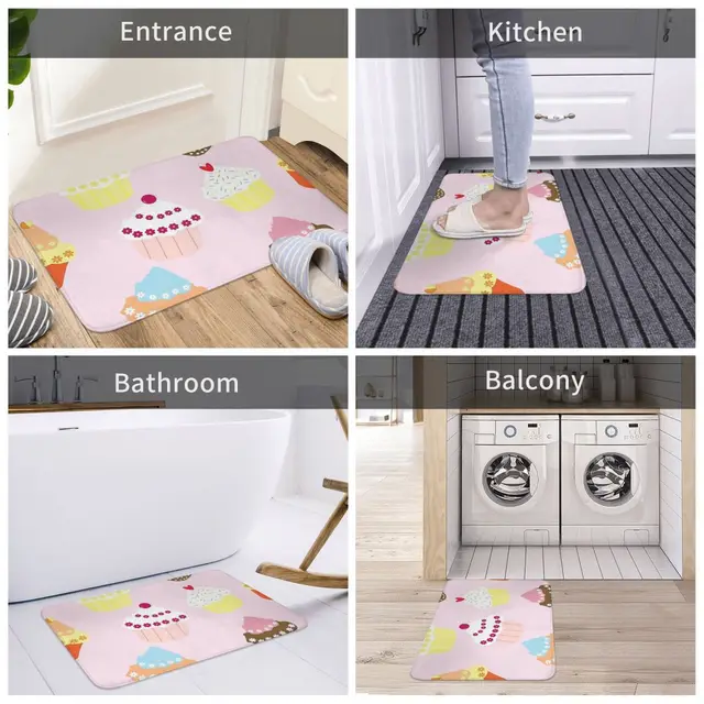 Cupcakes Kollekció Konyha Nem Csúszás Szőnyegen Törött Lányok Nappali Szőnyeg Bejárati Ajtó Padló Dekoráció - Image 5