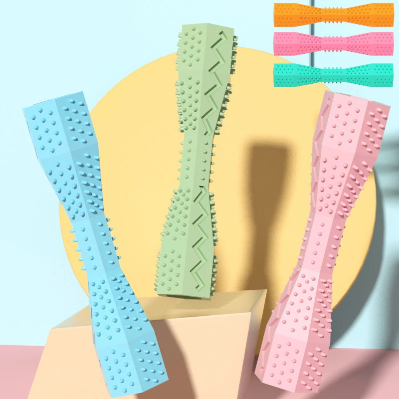 Pet Supplies Dog chew stick Bite resistant pet fun leaky food TPR Material Dog Toothbrush Grinding Teeth Cleaning Stick 6