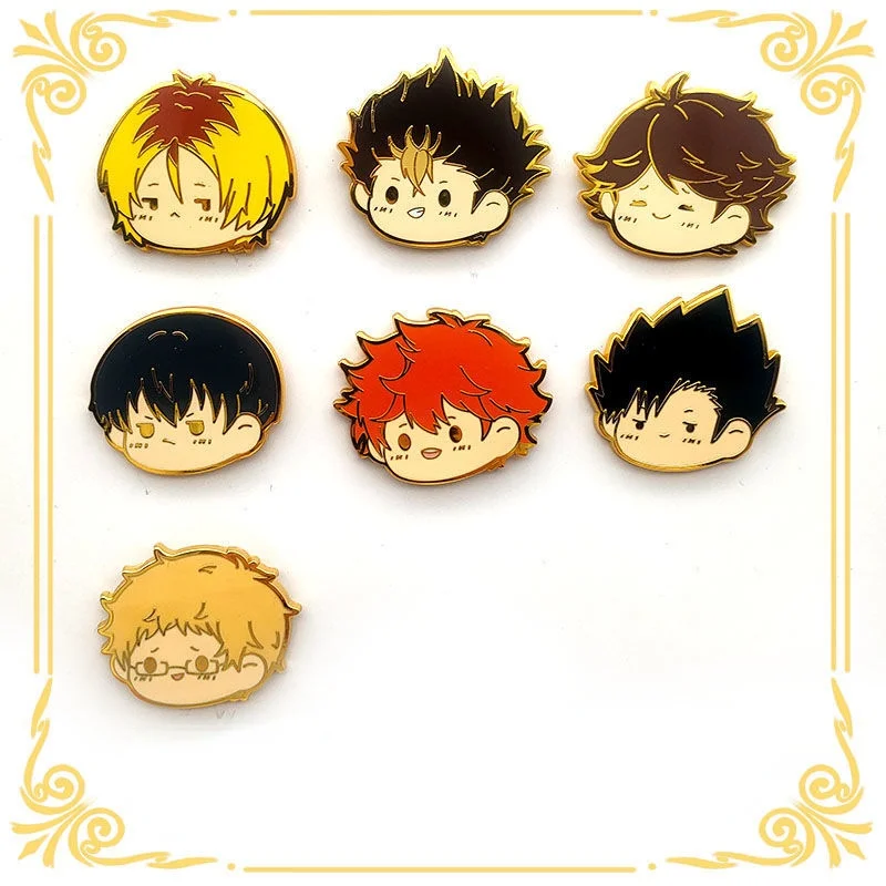 

Japan Anime Kawaii Haikyuu!! Pin Enamel Anime Badges Shoyo Hinata Cosplay Pins Metal Badge Button Brooch Pins Collection Gifts