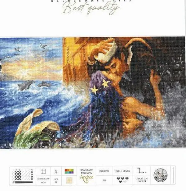 

Kissing 54-36 Embroidery DIY 14CT Unprinted Arts Cross stitch kits Set Cross-Stitching Home Decor