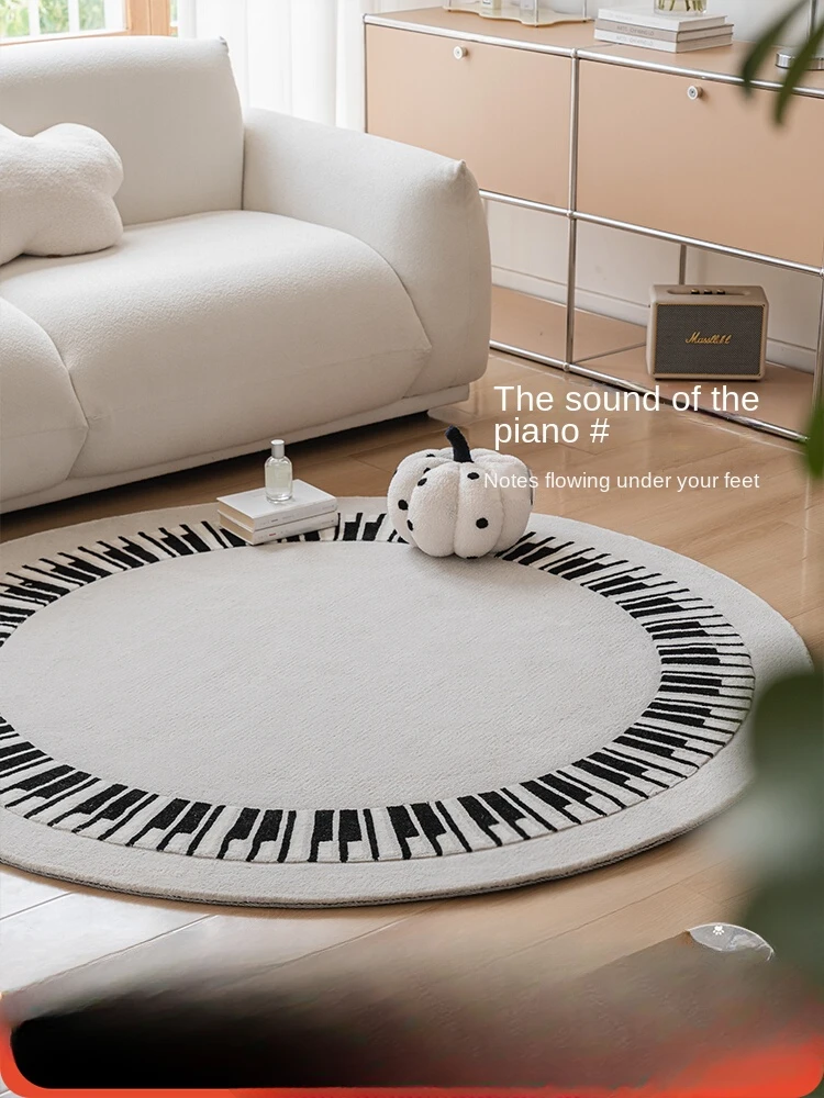 

Qin no Sound Haute Couture Handmade Carpet Living room round carpet light luxury high-end sense big round modern