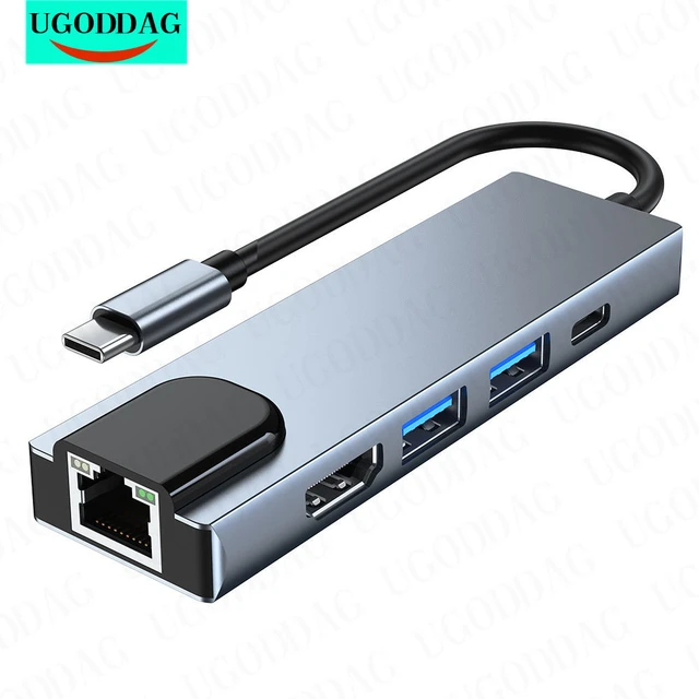 USB-C to HDMI multiport adapter with ethernet and USB hub